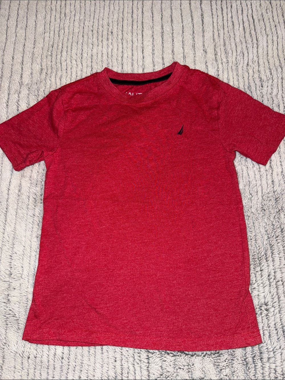 Nautica Heathered Crimson Short Sleeve Crew Tee